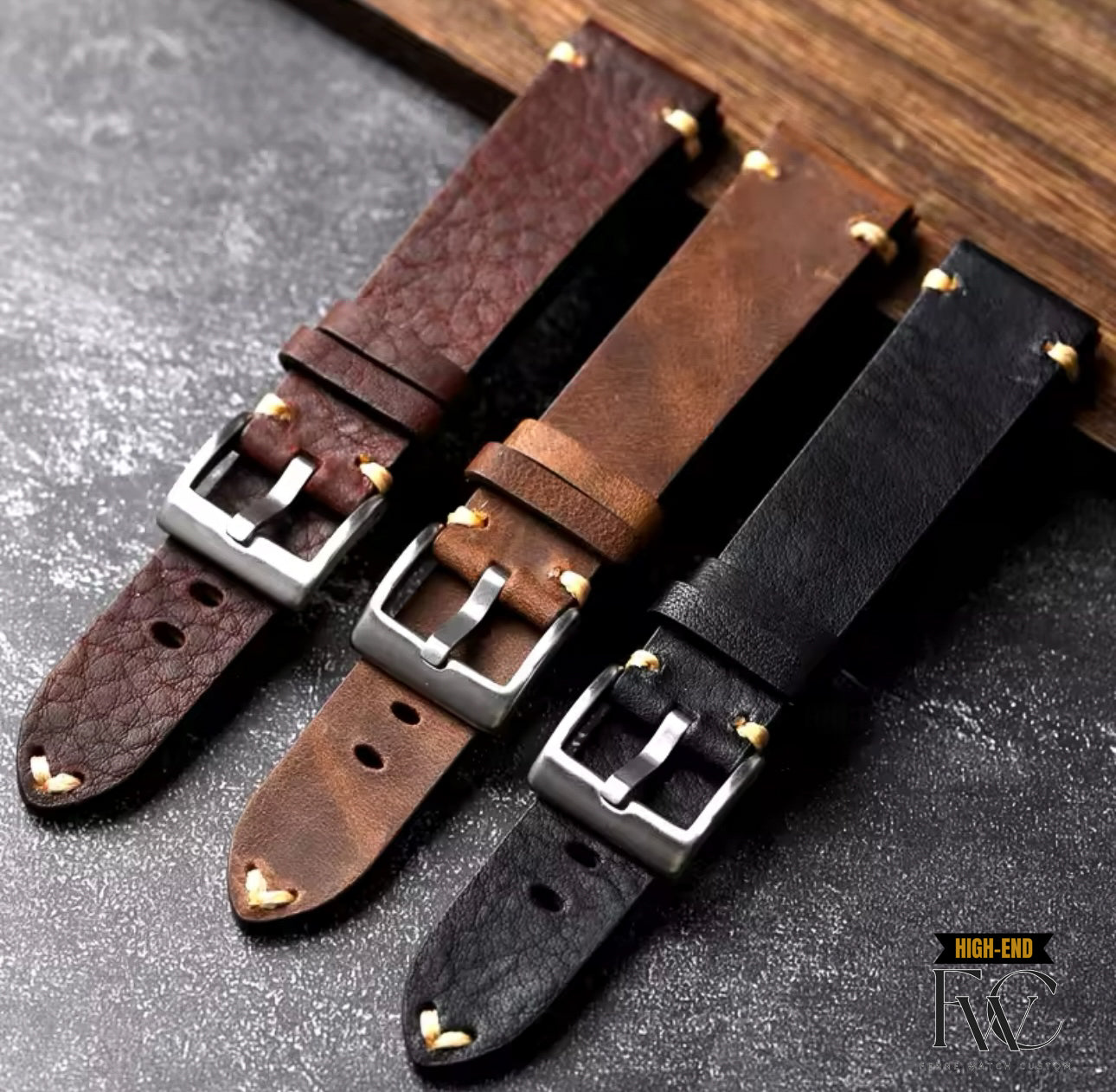 Retro Brown Leather Watch Strap